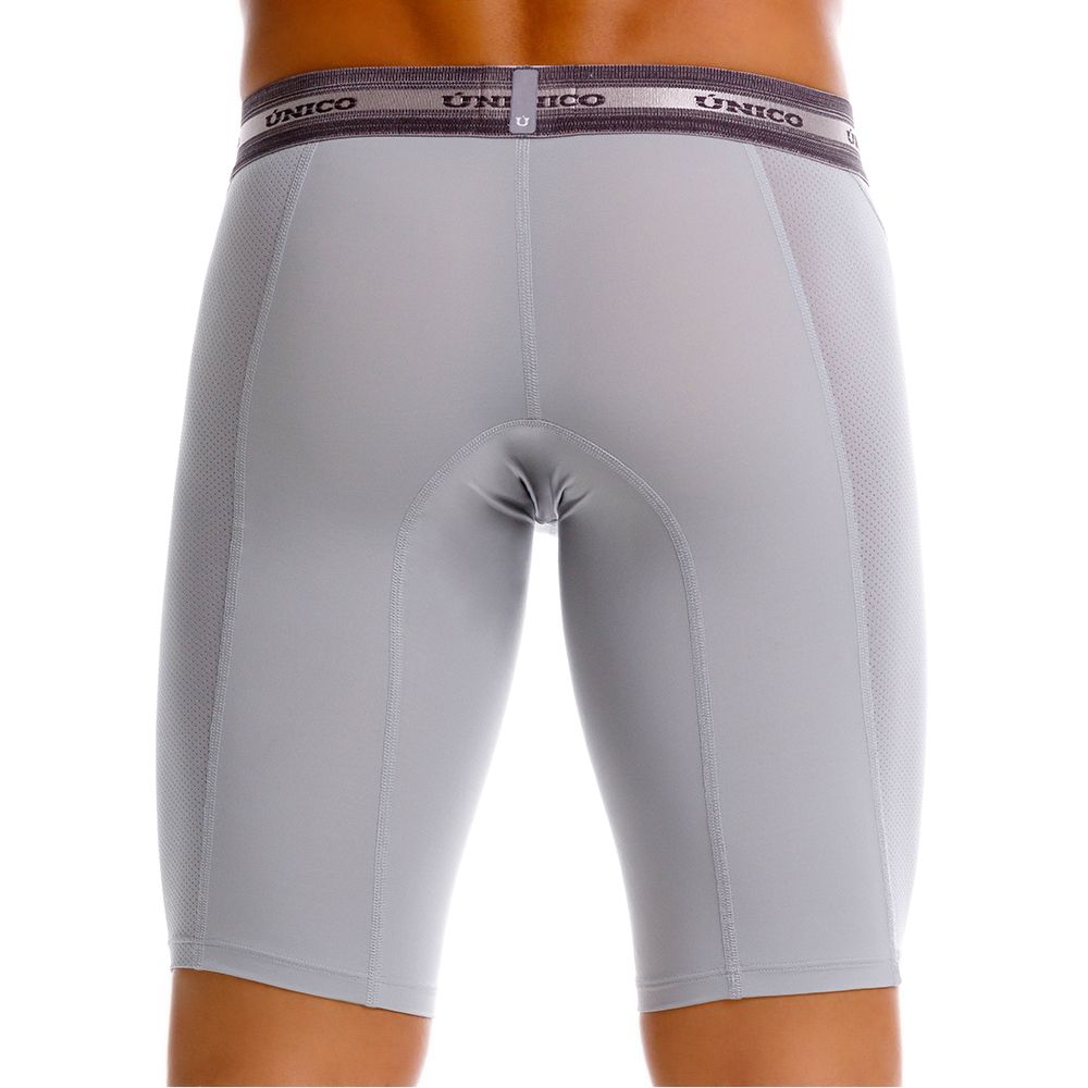 Unico 25040100323 Albaricoque Mens Long Leg Boxer Briefs Gray
