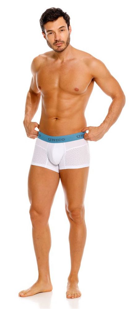 Unico 26020100122 Mens Stay Cool & Fresh Sedoso Trunks White Plus Sizes