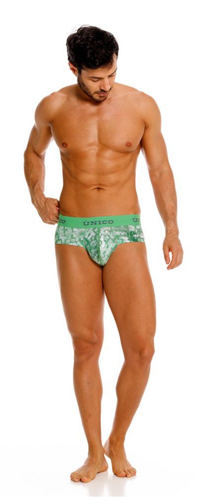 Unico 26020101102 Piramide Mens Modern Edge Briefs Green