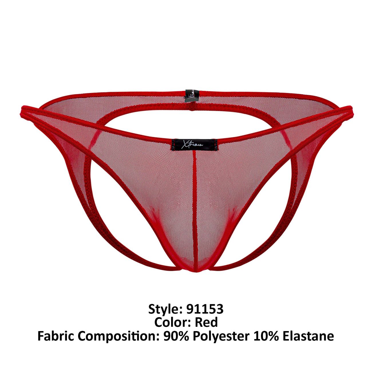 Xtremen 91153 Tulle mesh Jockstrap Red