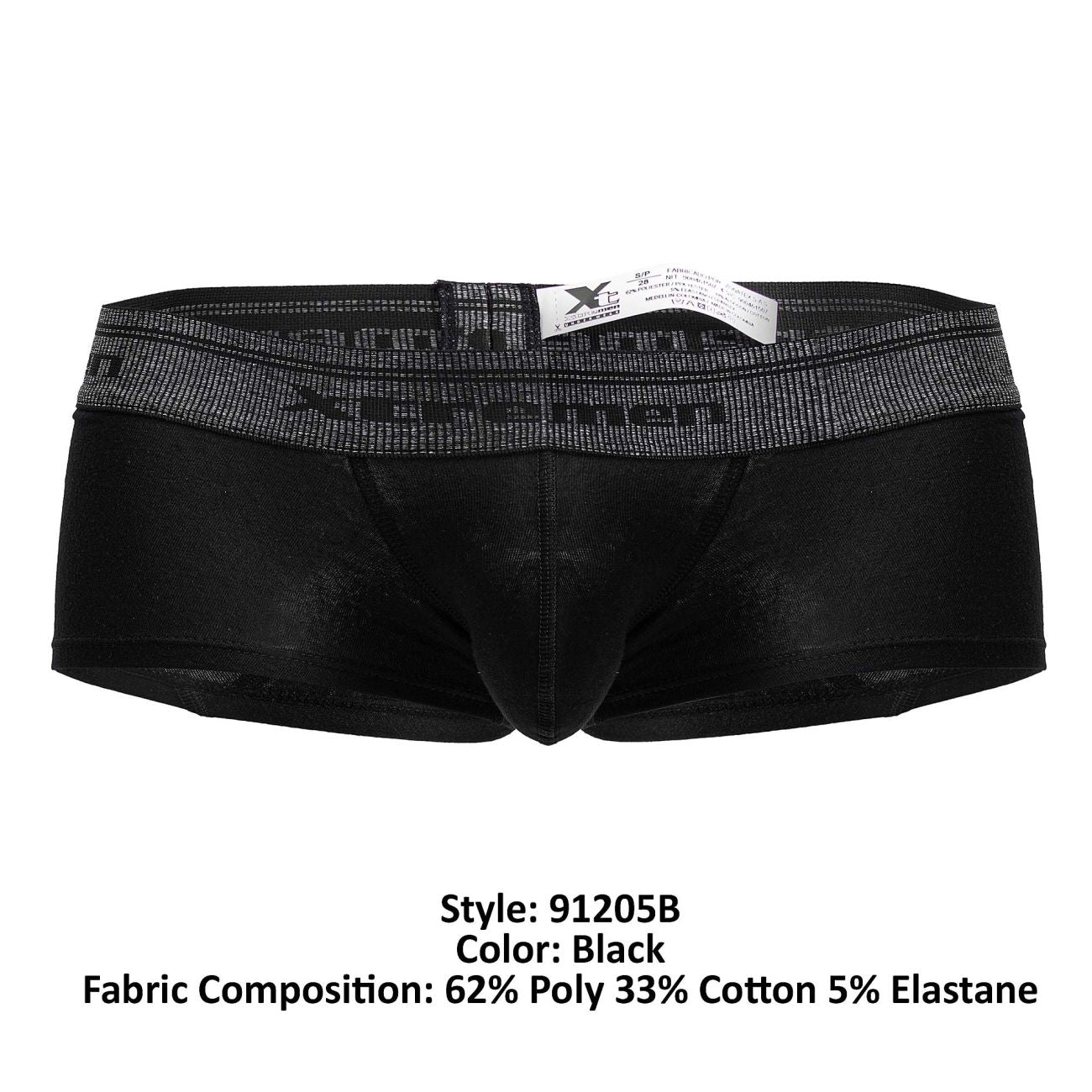Xtremen 91205B Cotton Blend Trunks Black