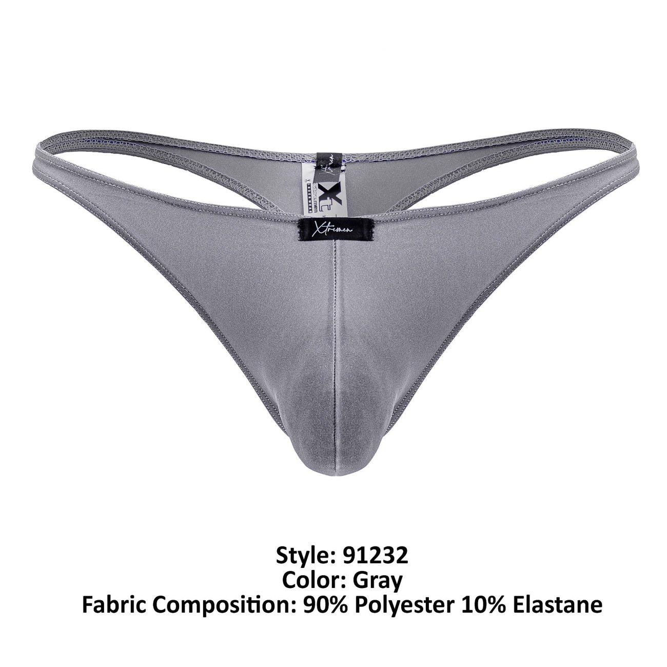 Xtremen 91232 Mens Microfiber Contoured Thongs Gray