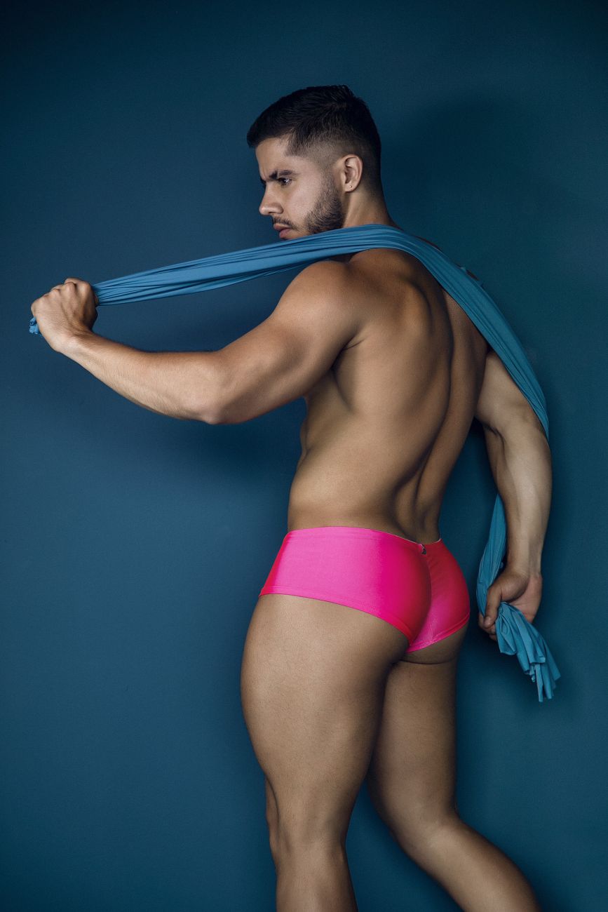 Xtremen 91234 Mens Microfiber Contoured Fit Trunks Fuchsia