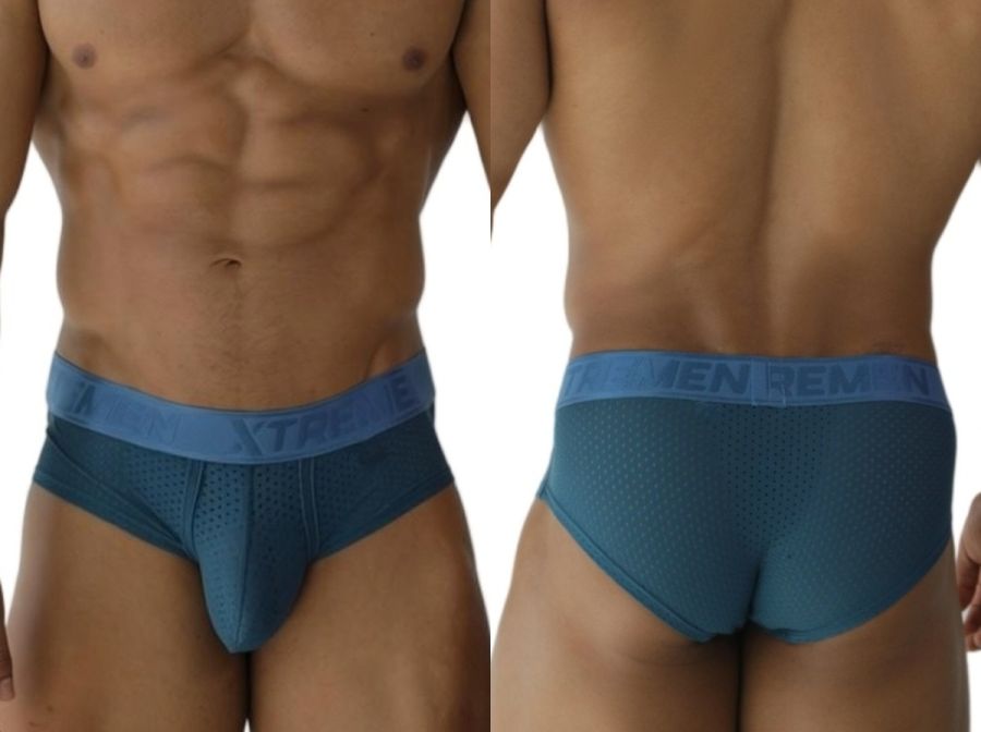 Xtremen 91250 XTREMEN Mens Athletic Performance Mesh Briefs Petrol