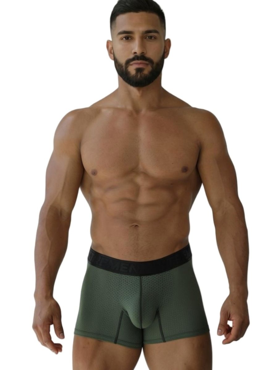 Xtremen 91251 Xtremen Mens Micro-Perforated High Performance Boxer Briefs Military Green