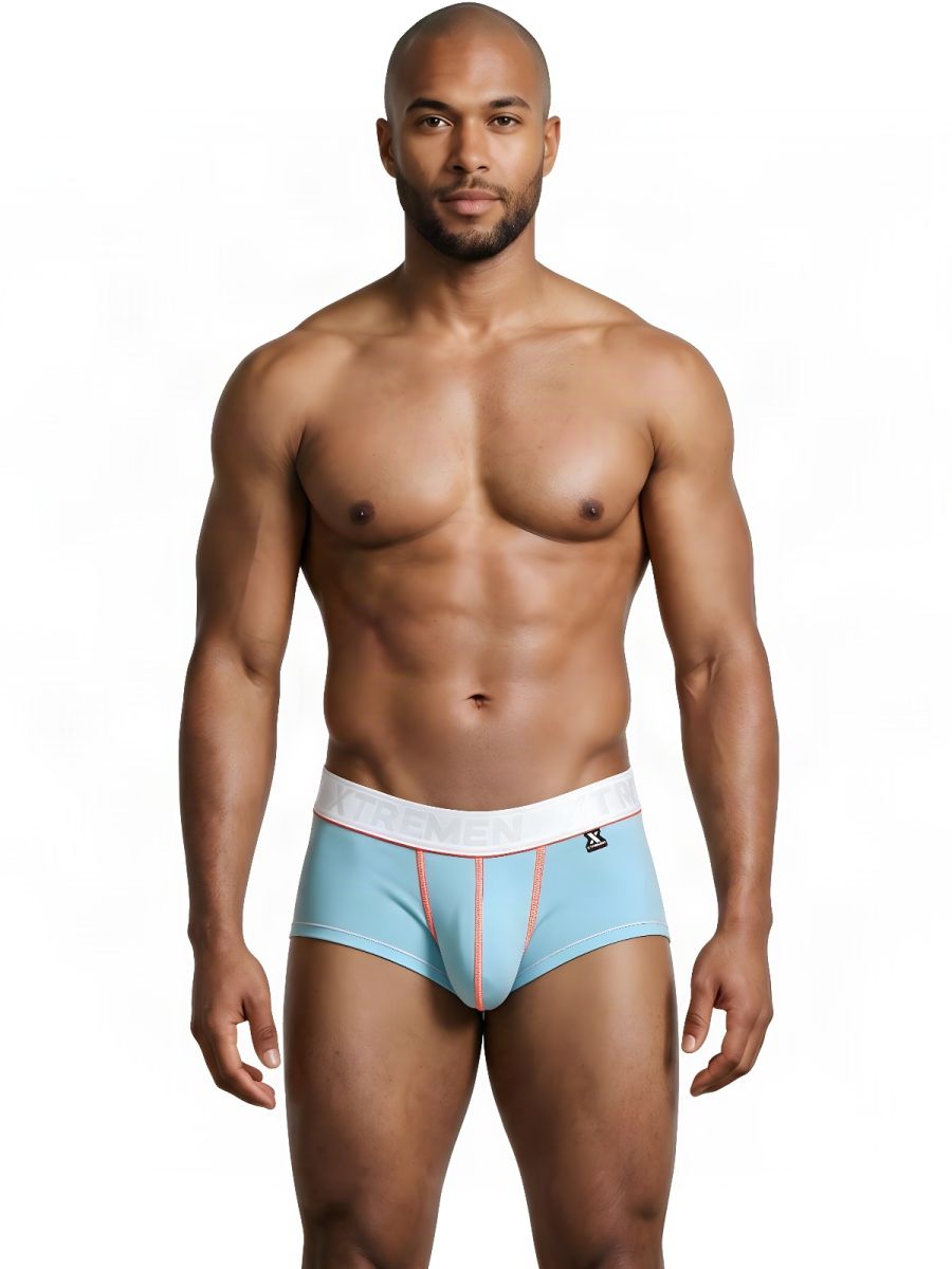 Xtremen 91259 Mens Microfiber Ultra Sleek Trunks Light Blue