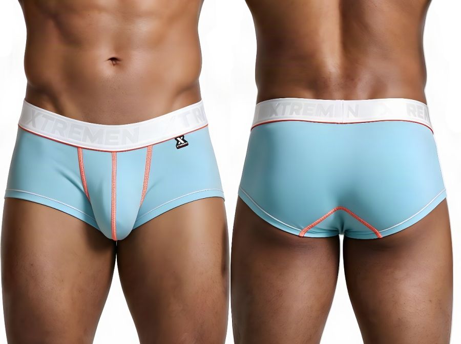 Xtremen 91259 Mens Microfiber Ultra Sleek Trunks Light Blue