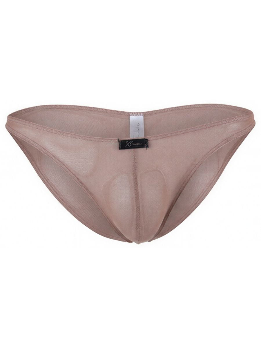 Xtremen 91264 Mens Microfiber See-through Mesh Bikini Brief Brown