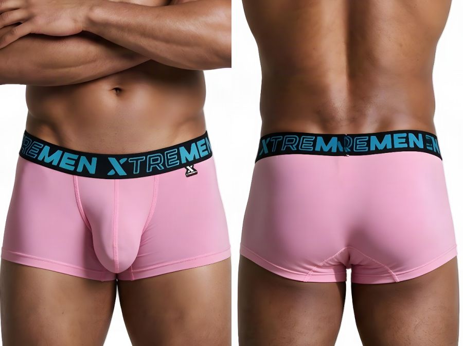 Xtremen 91272 Mens Microfiber Daily Essentials Trunks Pink