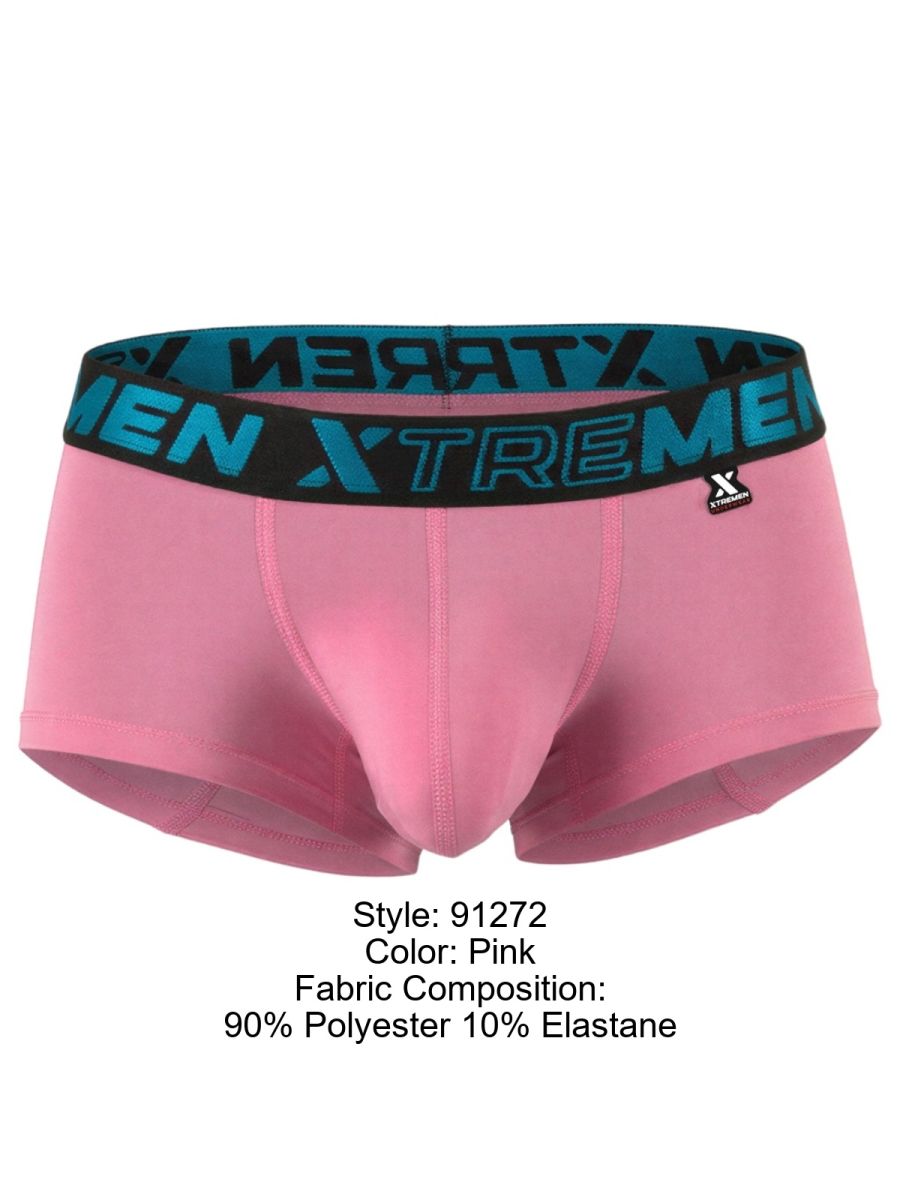Xtremen 91272 Mens Microfiber Daily Essentials Trunks Pink