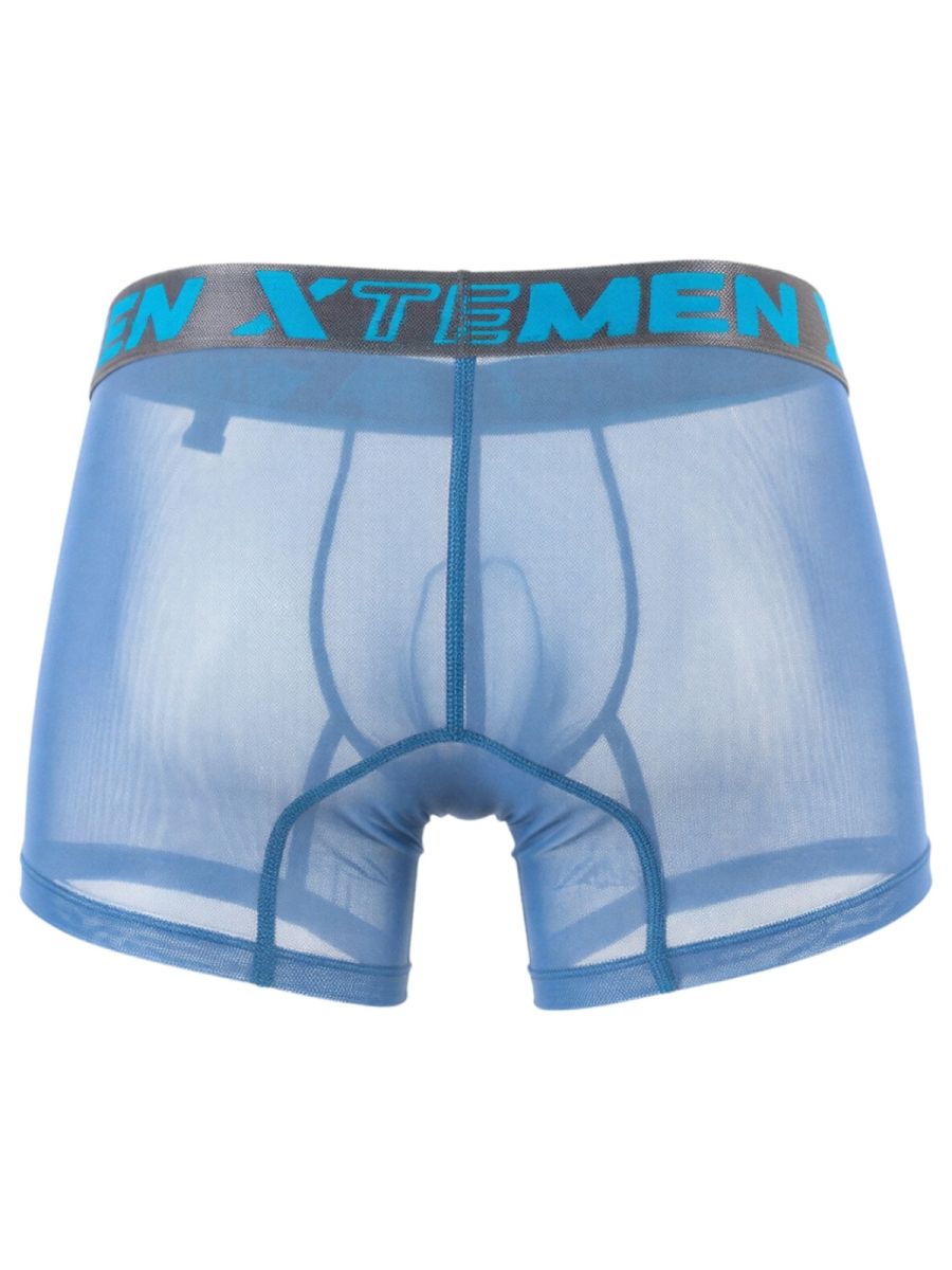 Xtremen 91277 Mens Microfiber Sheer Mesh Boxer Briefs Blue