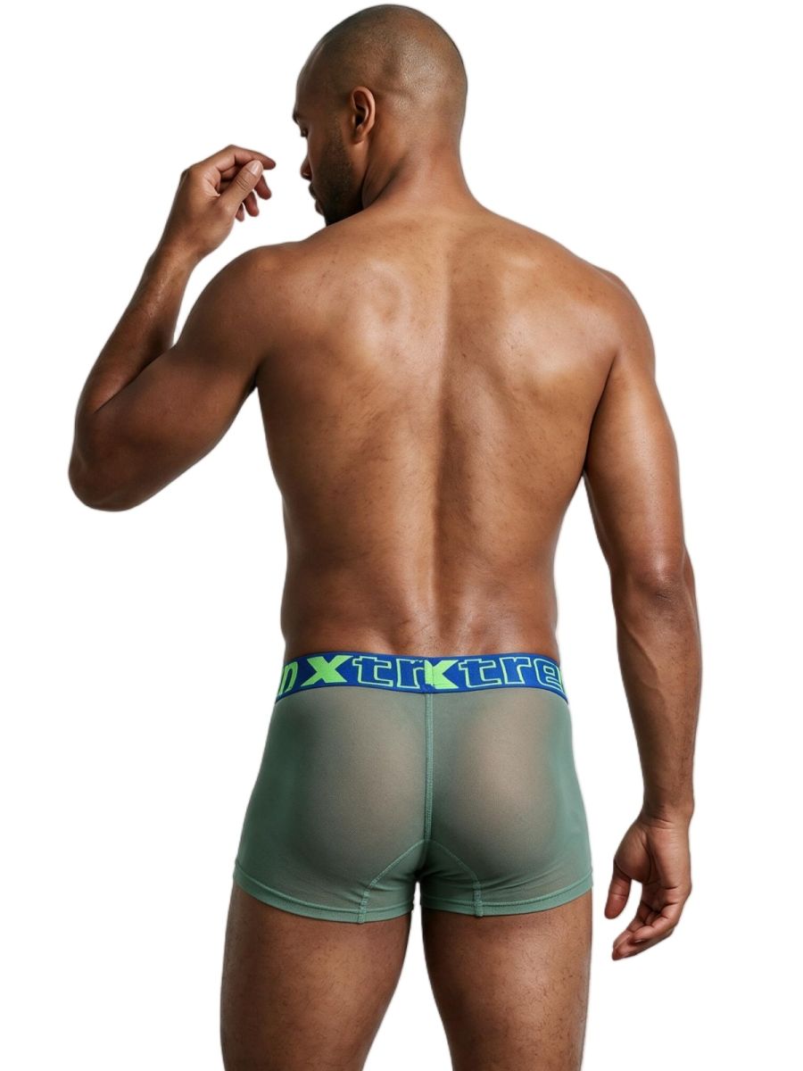Xtremen 91277 Mens Microfiber Sheer Mesh Boxer Briefs Green