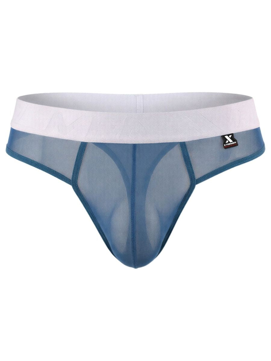 Xtremen 91278 Mens Microfiber Mesh Breathing Support Thongs Blue