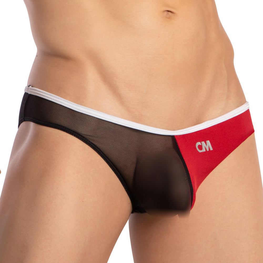 Cover Male CMI068 MEns Dual Color See-thru Sheer Mesh Bikini Underwear Red