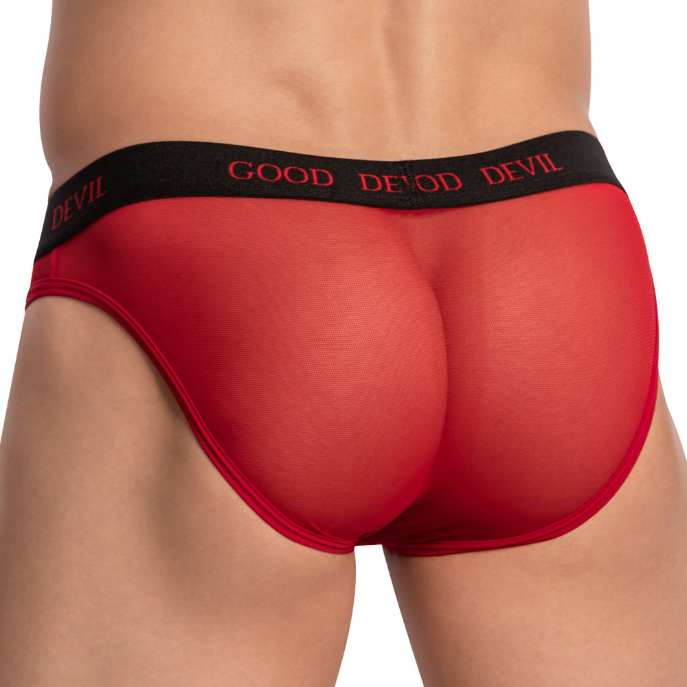 Good Devil GDI039 Front Side Cuts Open Panels Bikini for Men Red