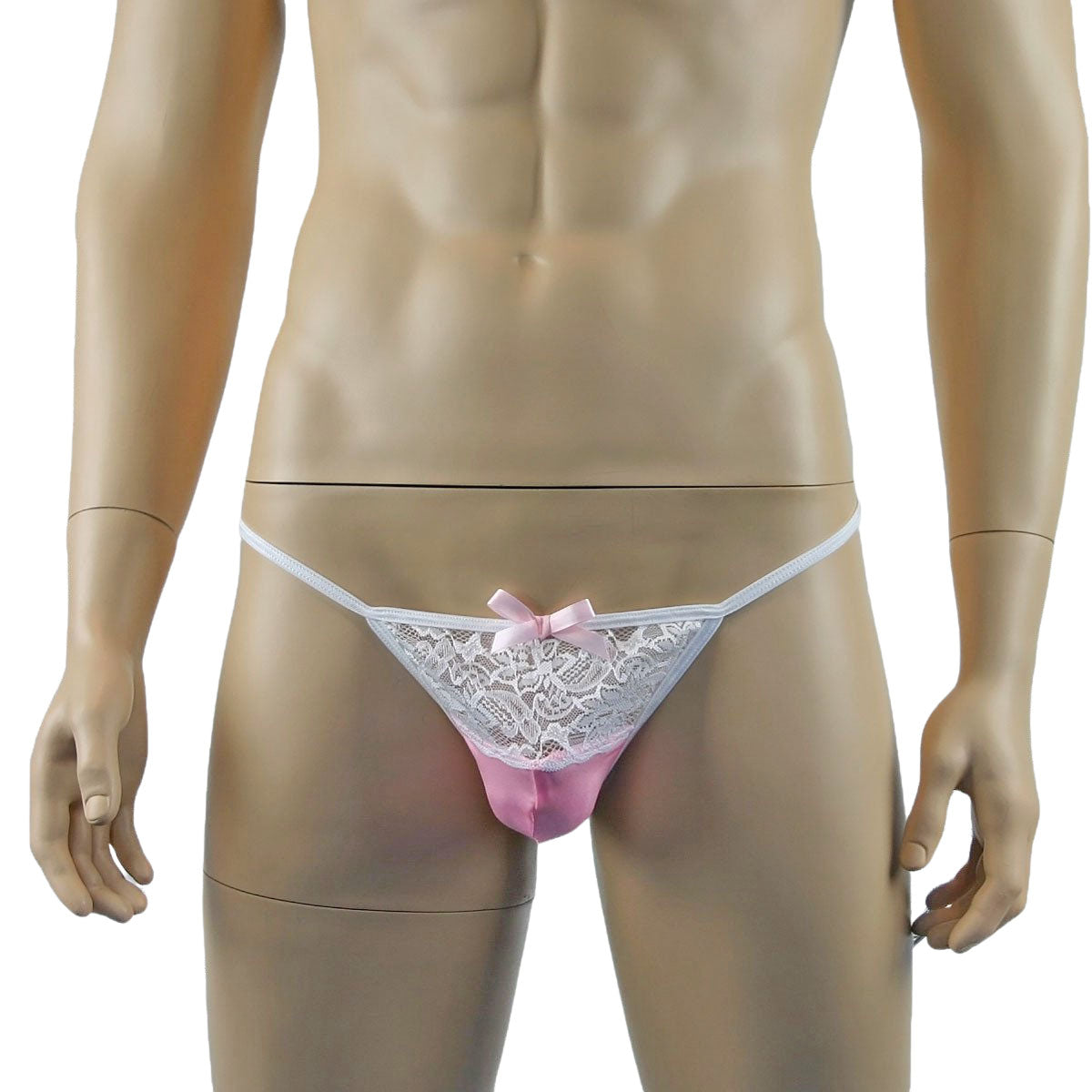 Mens Joanne Sexy Lingerie Babydoll with G string - Sizes up to 3XL (light pink & white plus other colours)