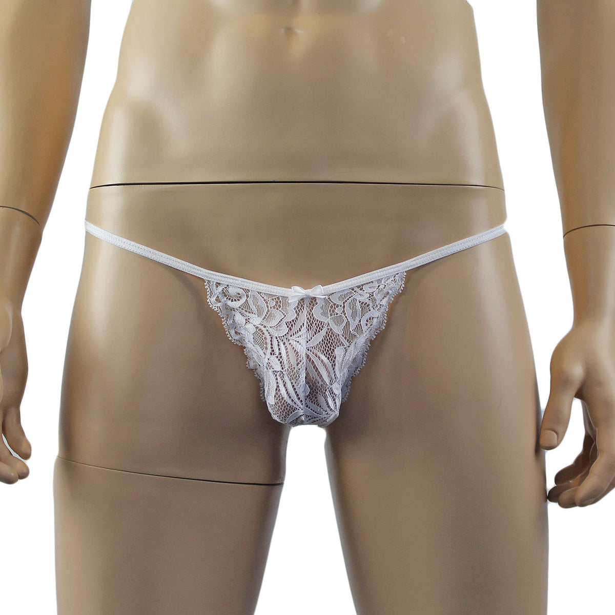 Mens Kristy Sexy Lace Panty, Male Panties White