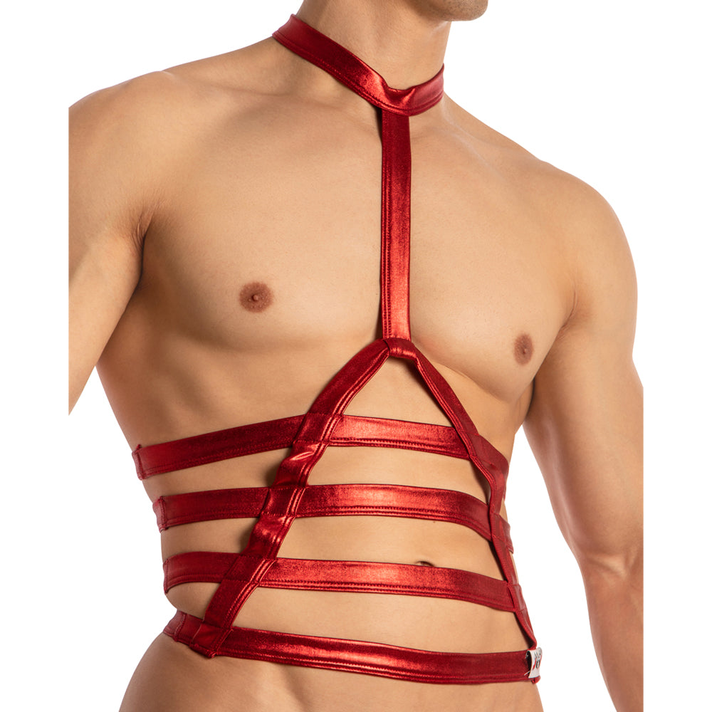 JCSTK - Miami Jock MJV037 Halter Neck Harness Accessories for Men Red