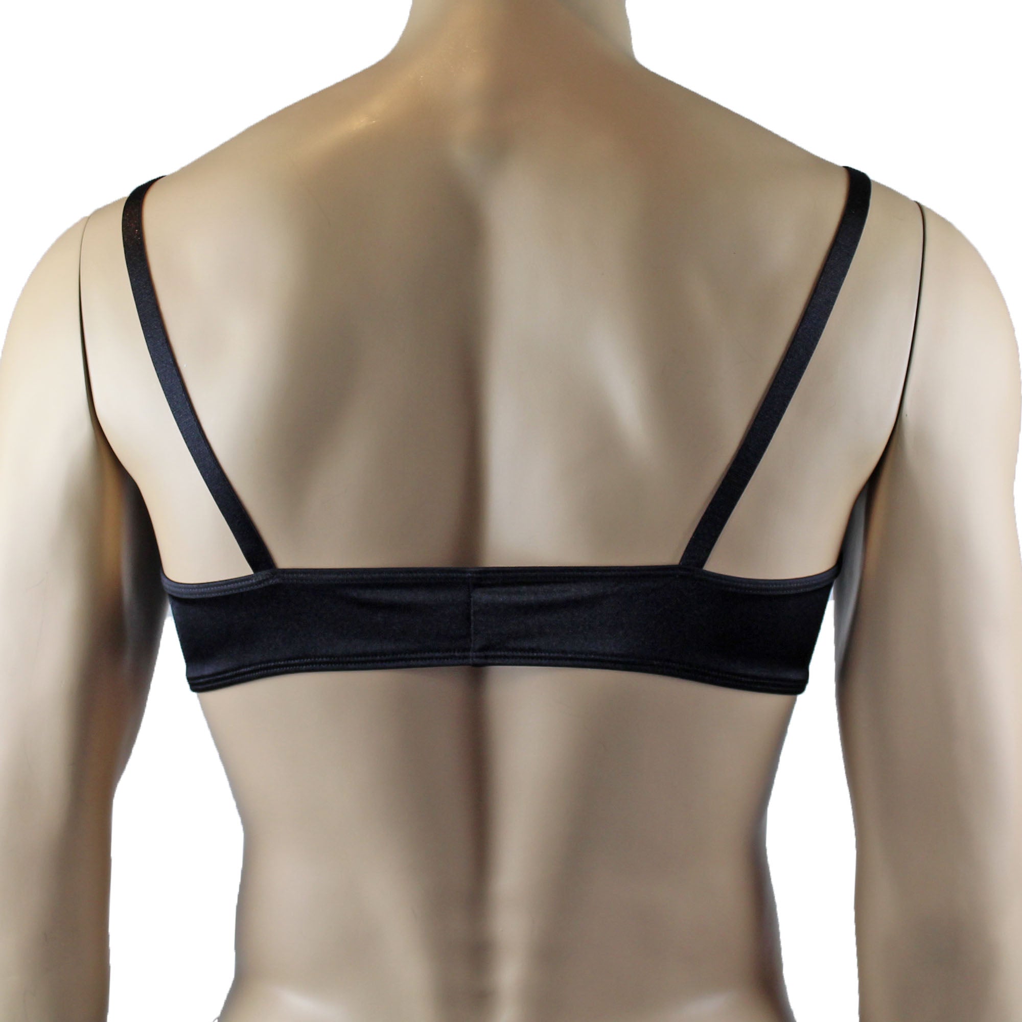 Male Romance Stretch Spandex Bra & Thong for Lingerie Men Black or White