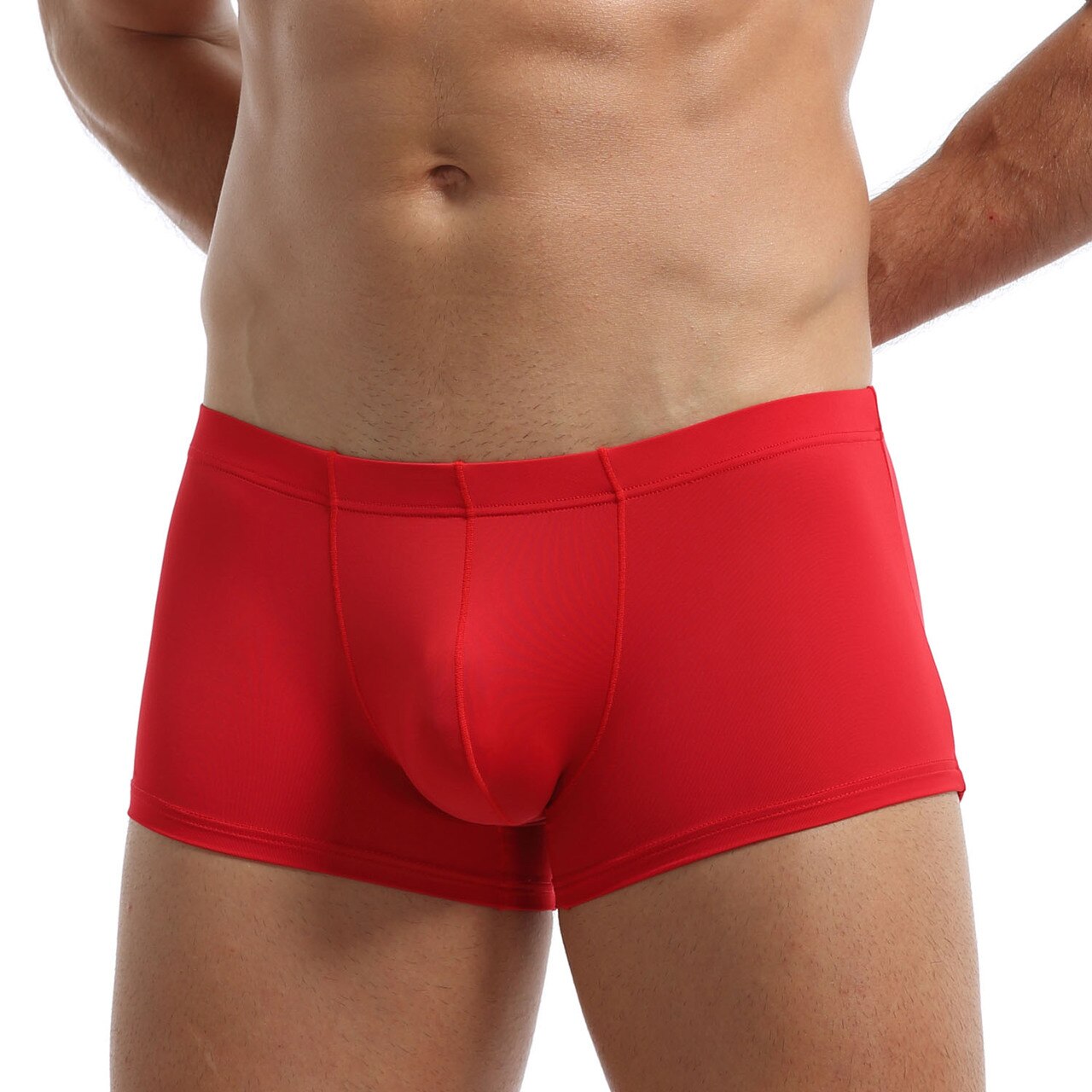 JCSTK - Mens Polymide Comfortable & Light Boxer Briefs Red