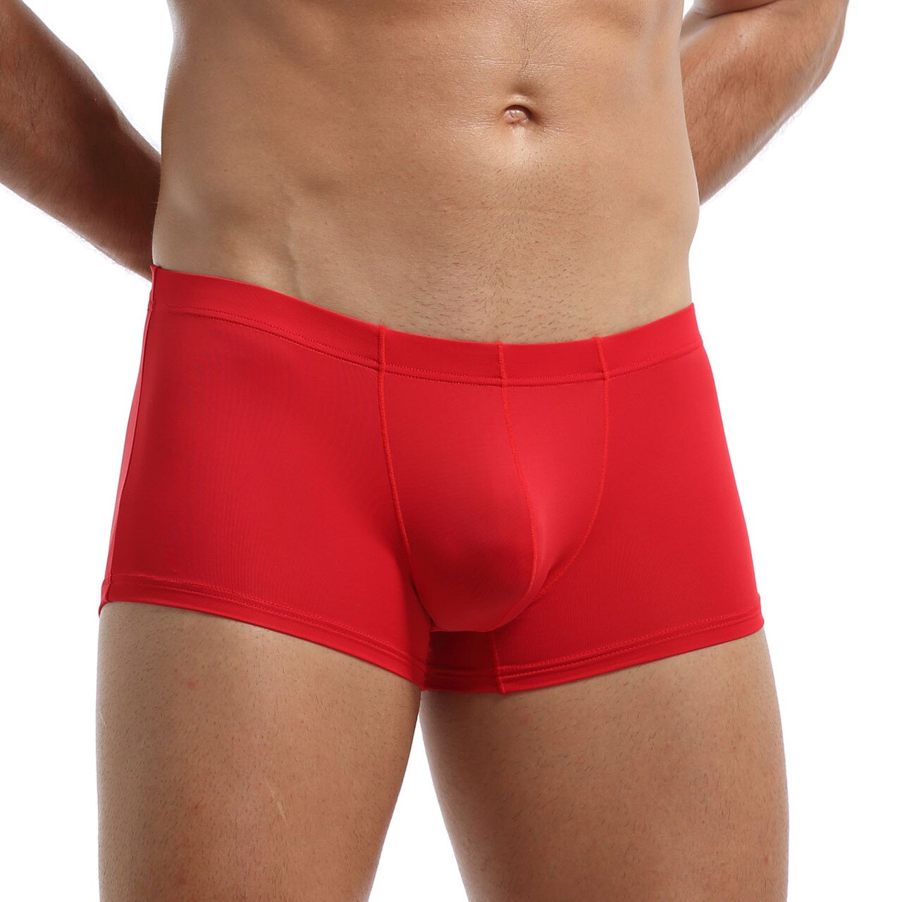 JCSTK - Mens Polymide Comfortable & Light Boxer Briefs Red