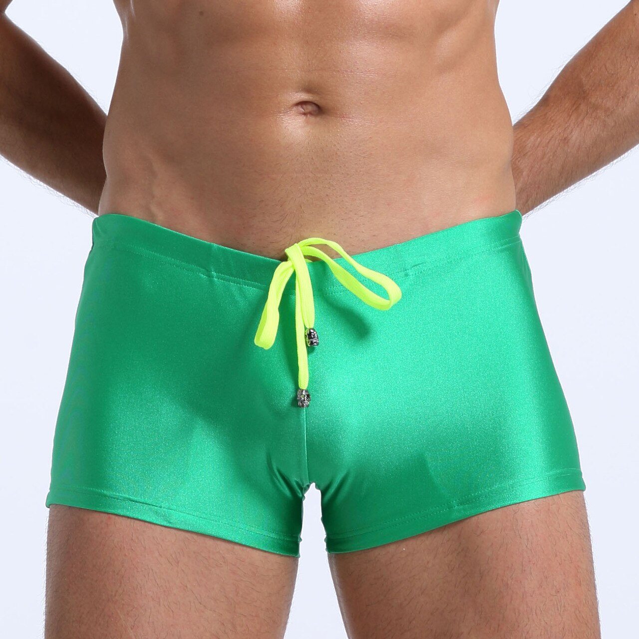 SALE - Mens Spandex Swimwear Boxer Brief Green