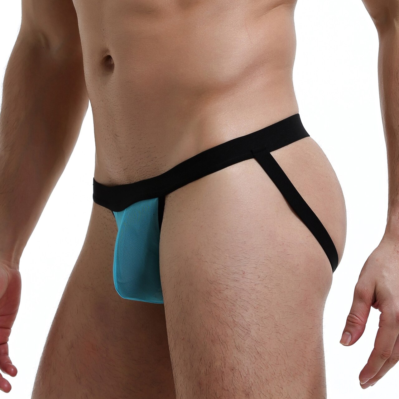 SALE - Mens Fine Mesh Pouch Jockstrap Turquoise