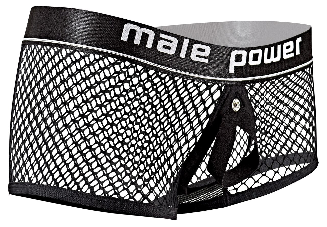 Mens Male Power Ring Boxer Shorts Black