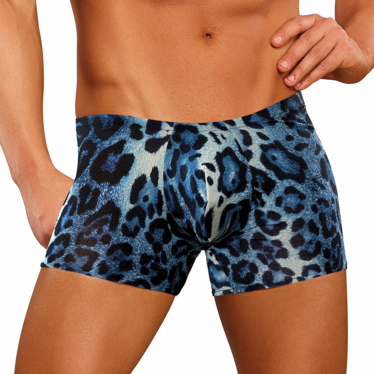 SALE - Anaconda Snake Print Pouch Short Blue
