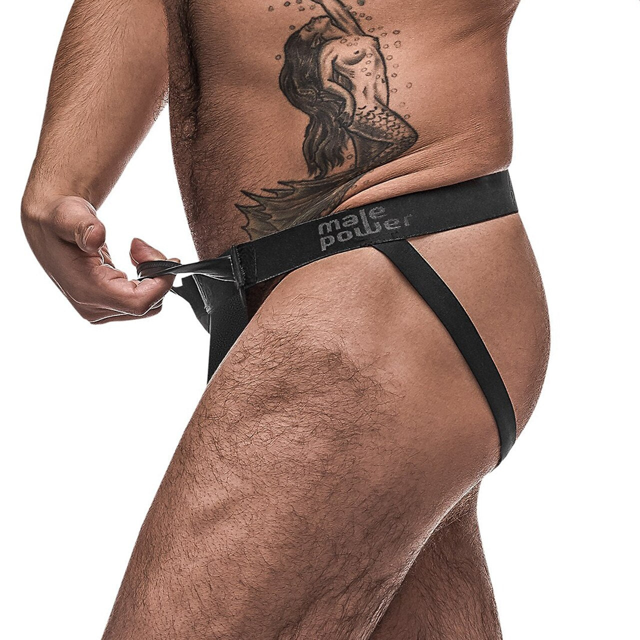 Mens Grip and Rip Off Jockstrap Black