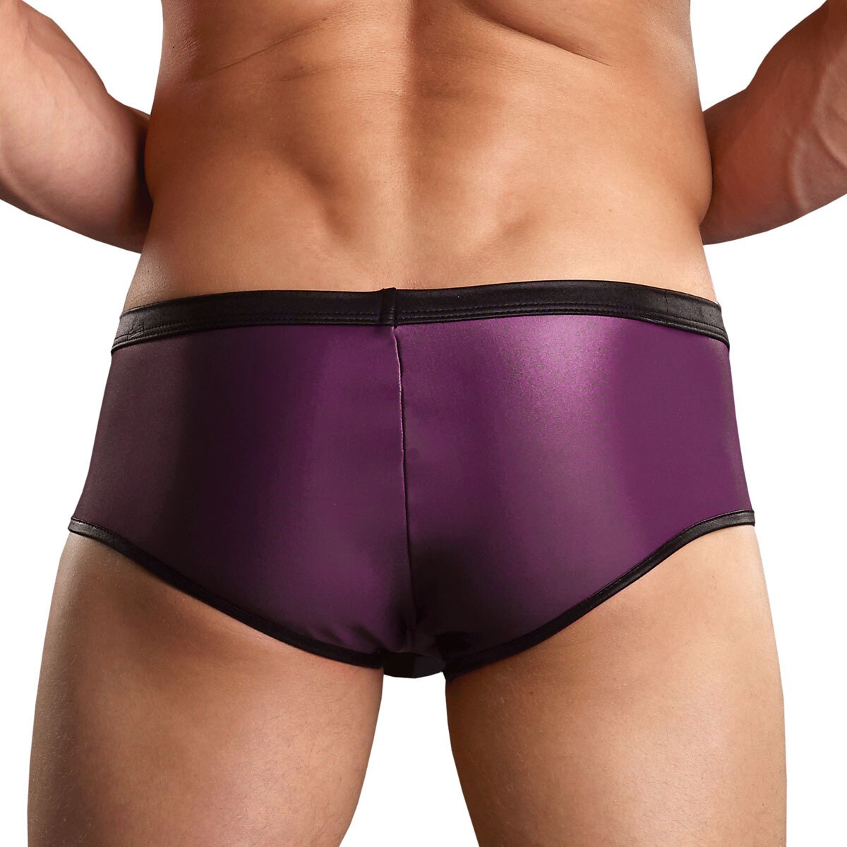 Mens Boxer Shorts with Zipper Front Black & Wine