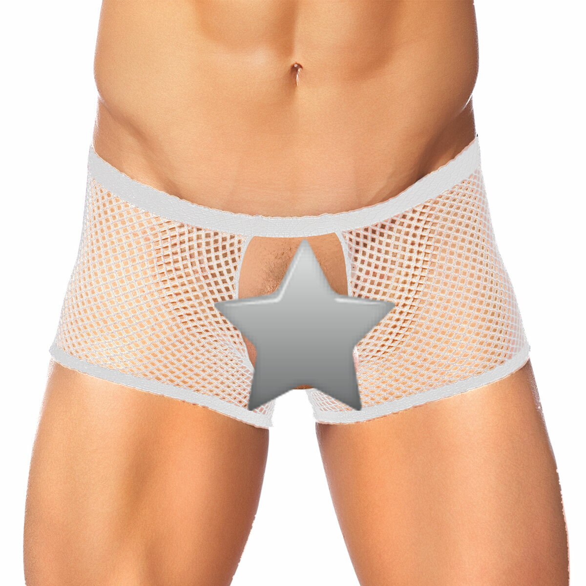 SALE - Peek a Buns Briefs with Open Front White