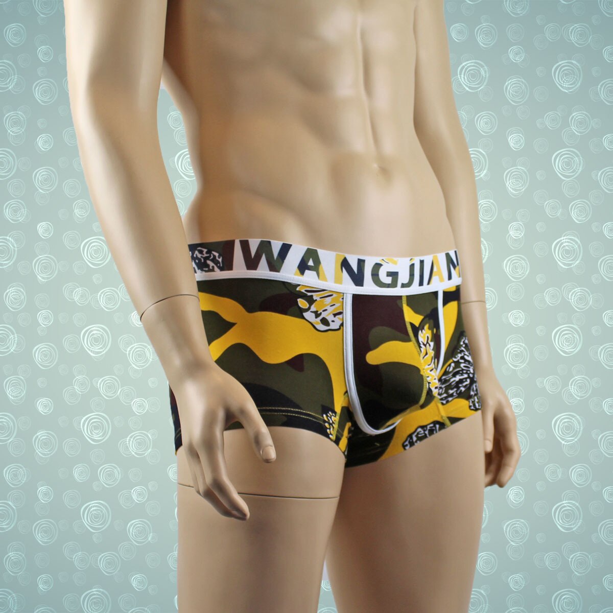 Mens Boxer Briefs with Elastic Waist Camouflage Butterfly