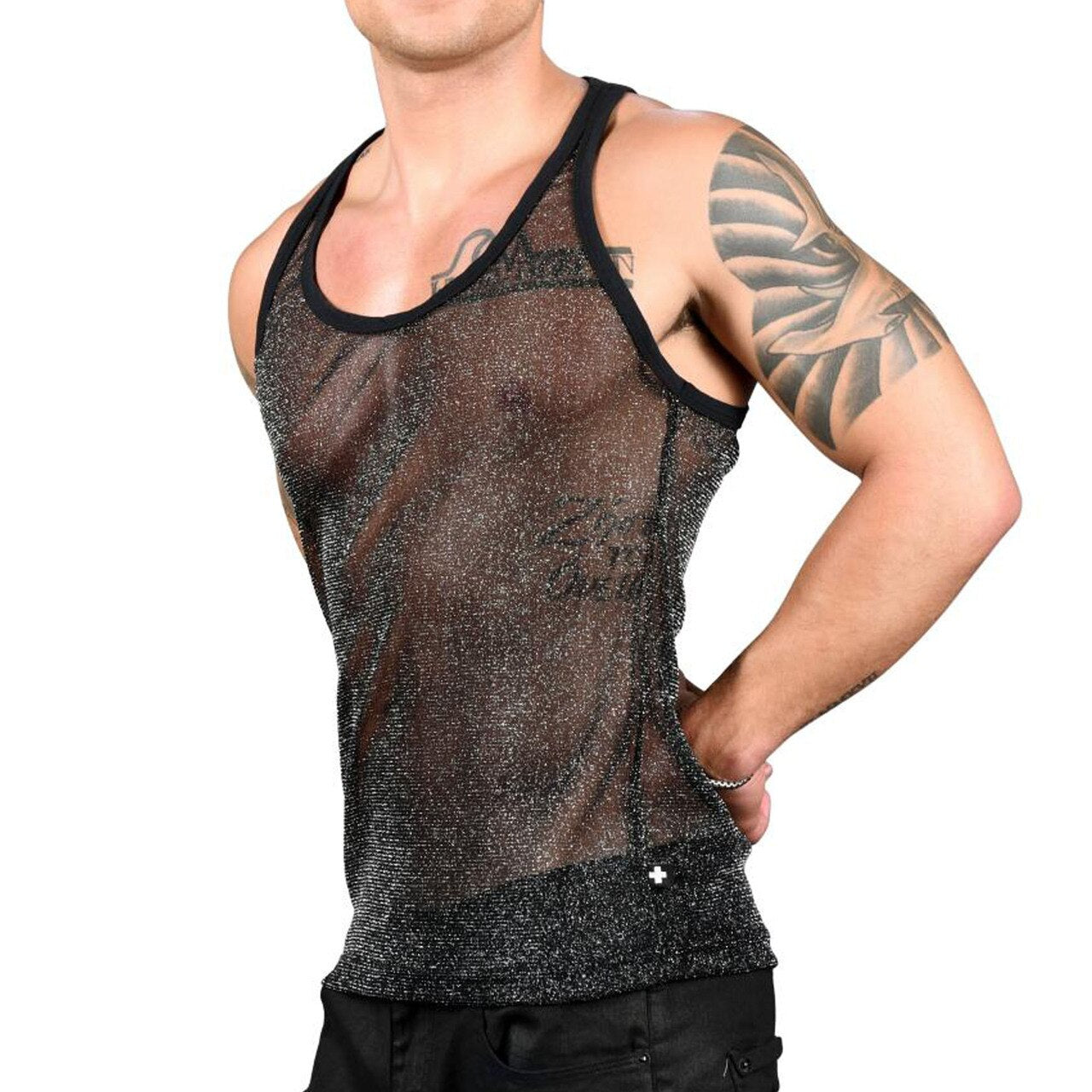 Mens Andrew Christian Sheer Sparkle Tank