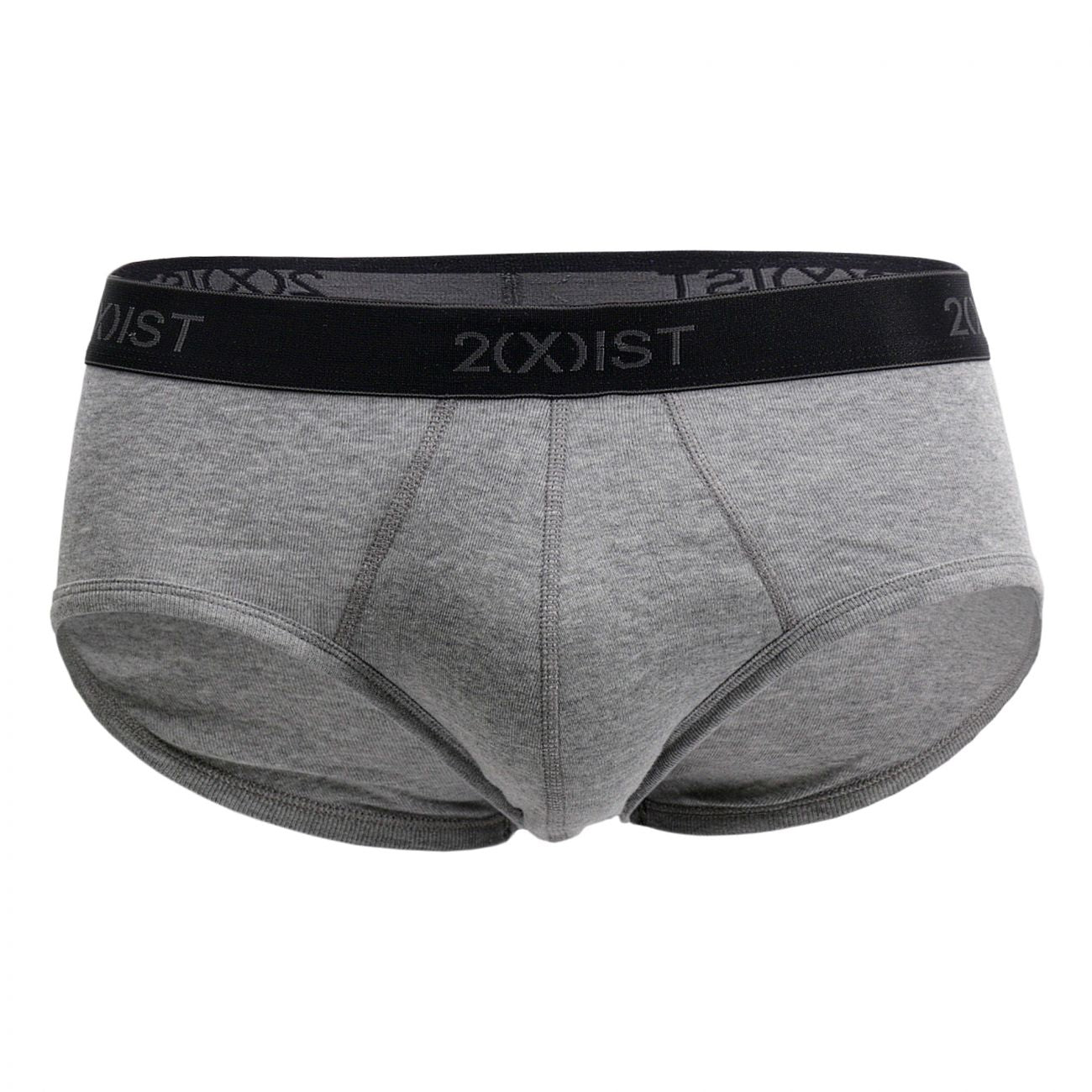 2(X)IST 3102030303 Cotton 3PK Contour Pouch Briefs Black Gray Charcoal