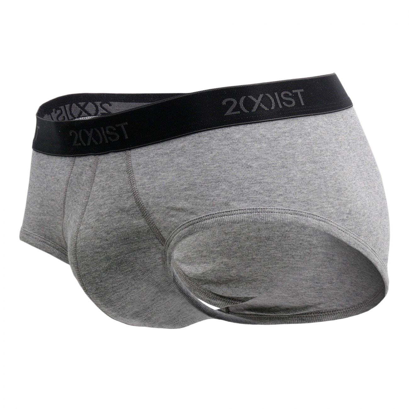 2(X)IST 3102030303 Cotton 3PK Contour Pouch Briefs Black Gray Charcoal