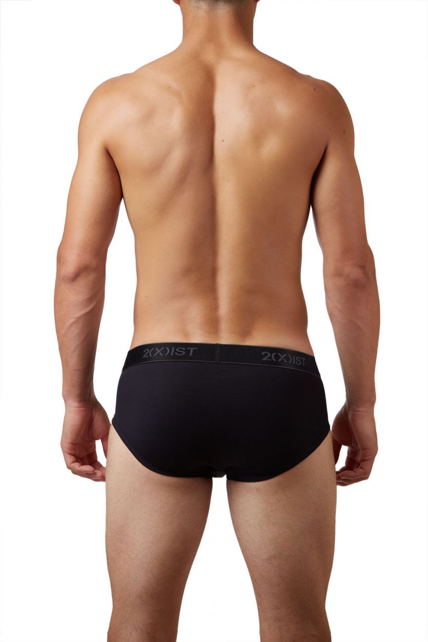 2(X)IST 3102030303 Cotton 3PK Contour Pouch Briefs Black Gray Charcoal