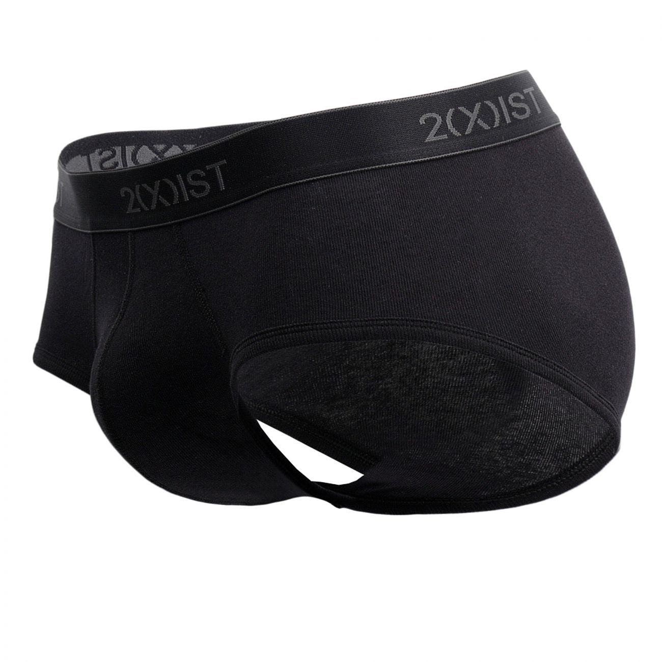 2(X)IST 3102030303 Cotton 3PK Contour Pouch Briefs Black Gray Charcoal