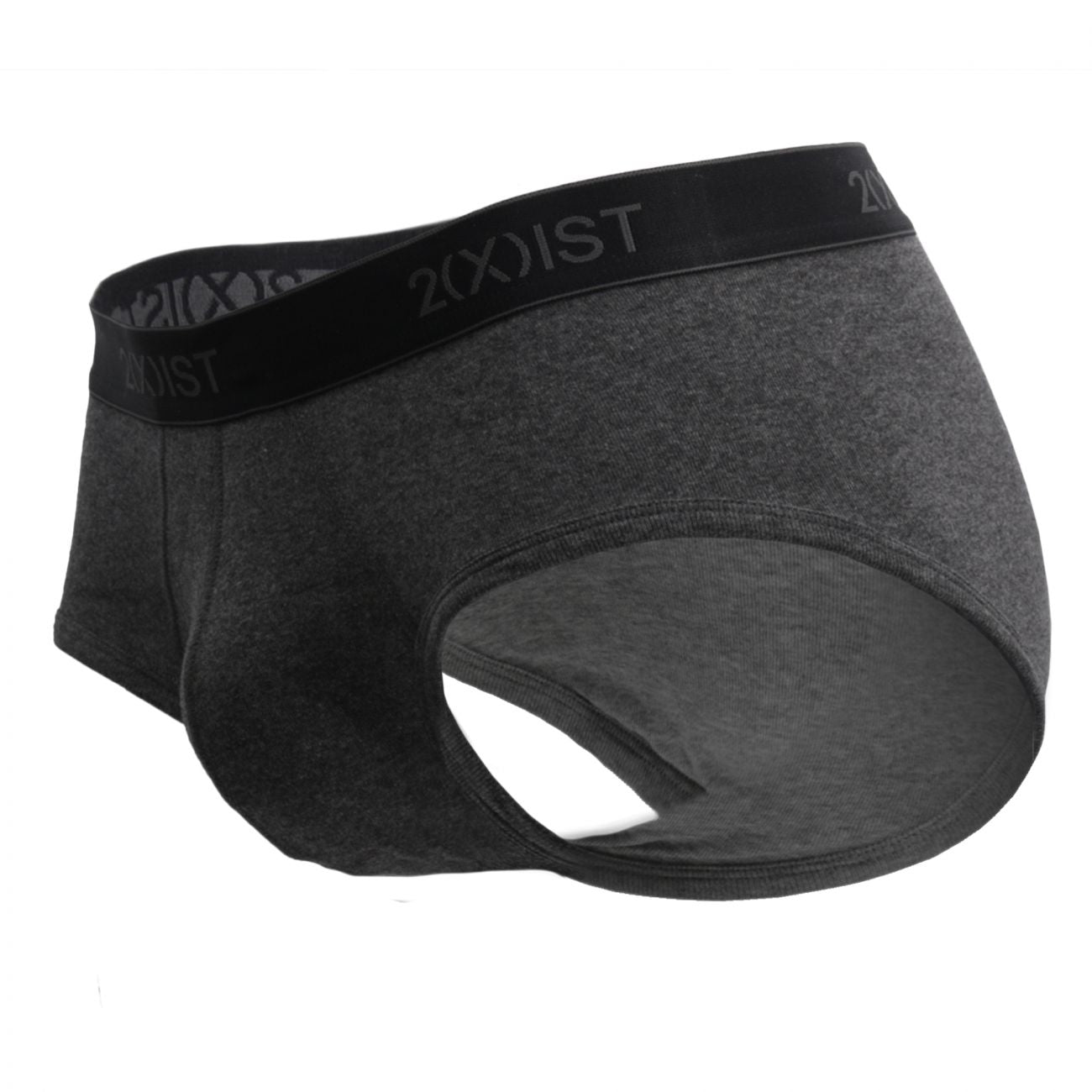 2(X)IST 3102030303 Cotton 3PK Contour Pouch Briefs Black Gray Charcoal