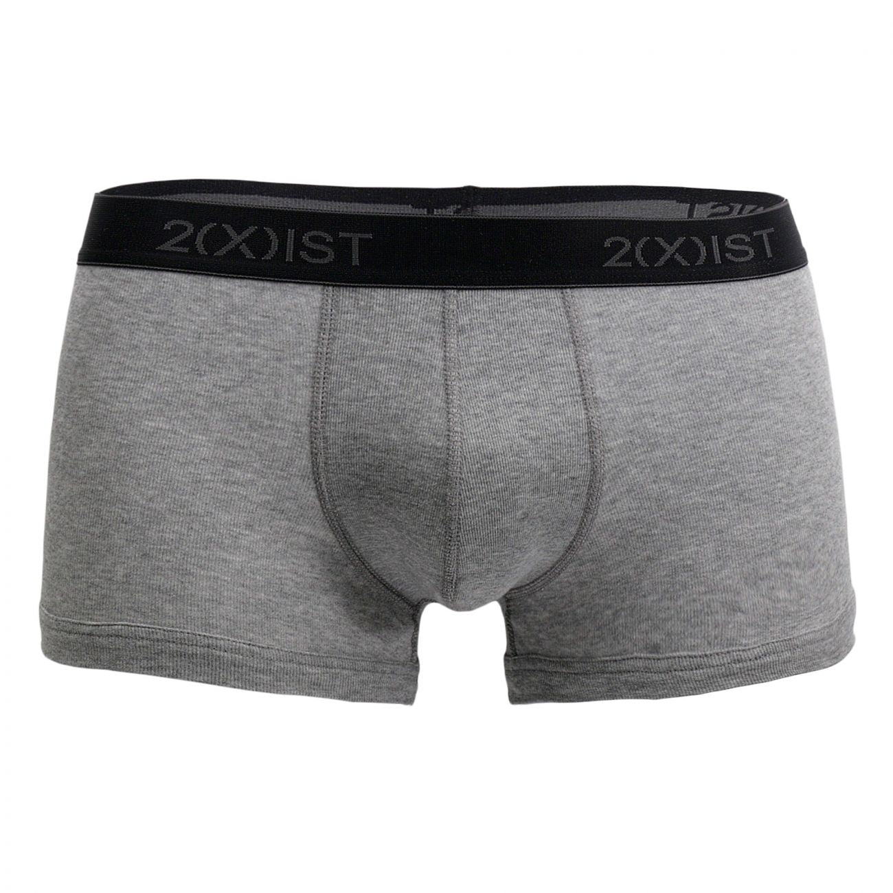 2(X)IST 3102033303 Cotton 3PK No-Show Trunks Black Gray Charcoal