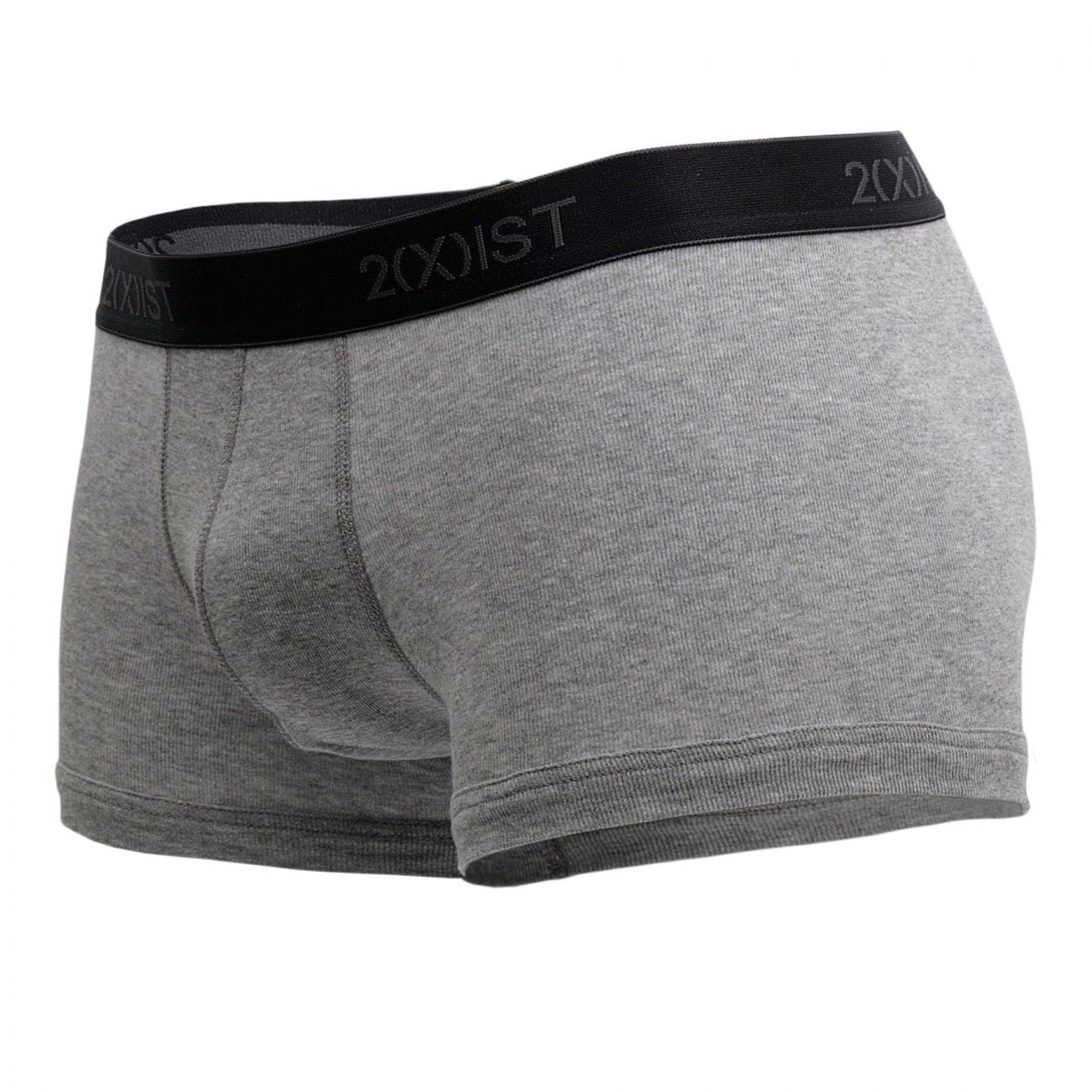 2(X)IST 3102033303 Cotton 3PK No-Show Trunks Black Gray Charcoal