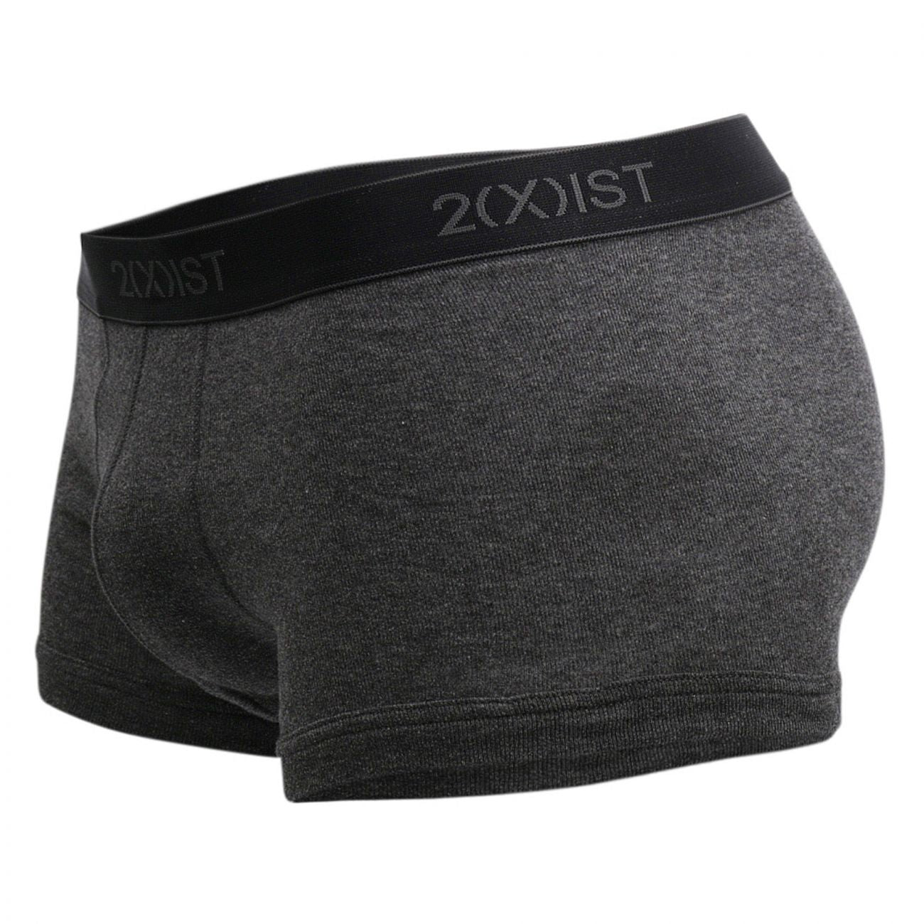 2(X)IST 3102033303 Cotton 3PK No-Show Trunks Black Gray Charcoal