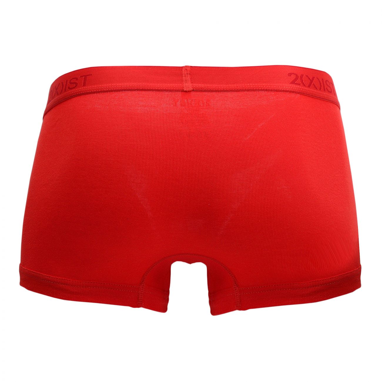 2(X)IST 3102033303 Cotton 3PK No-Show Trunks Black Charcoal Red