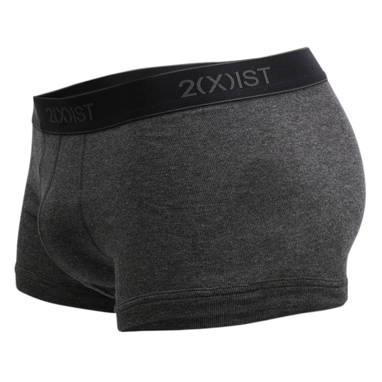 2(X)IST 3102033303 Cotton 3PK No-Show Trunks Black Charcoal Red