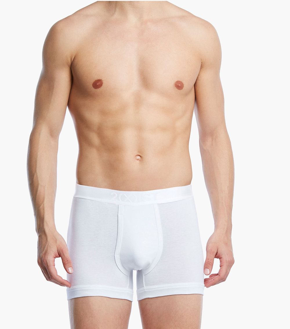 2(X)IST 3104100401 Pima Cotton Boxer Briefs White