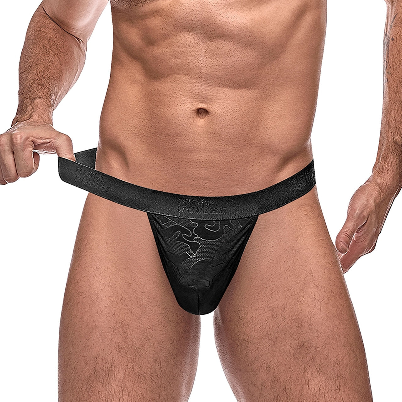 Male Power Impressions Moonshine Pouch Thong Black