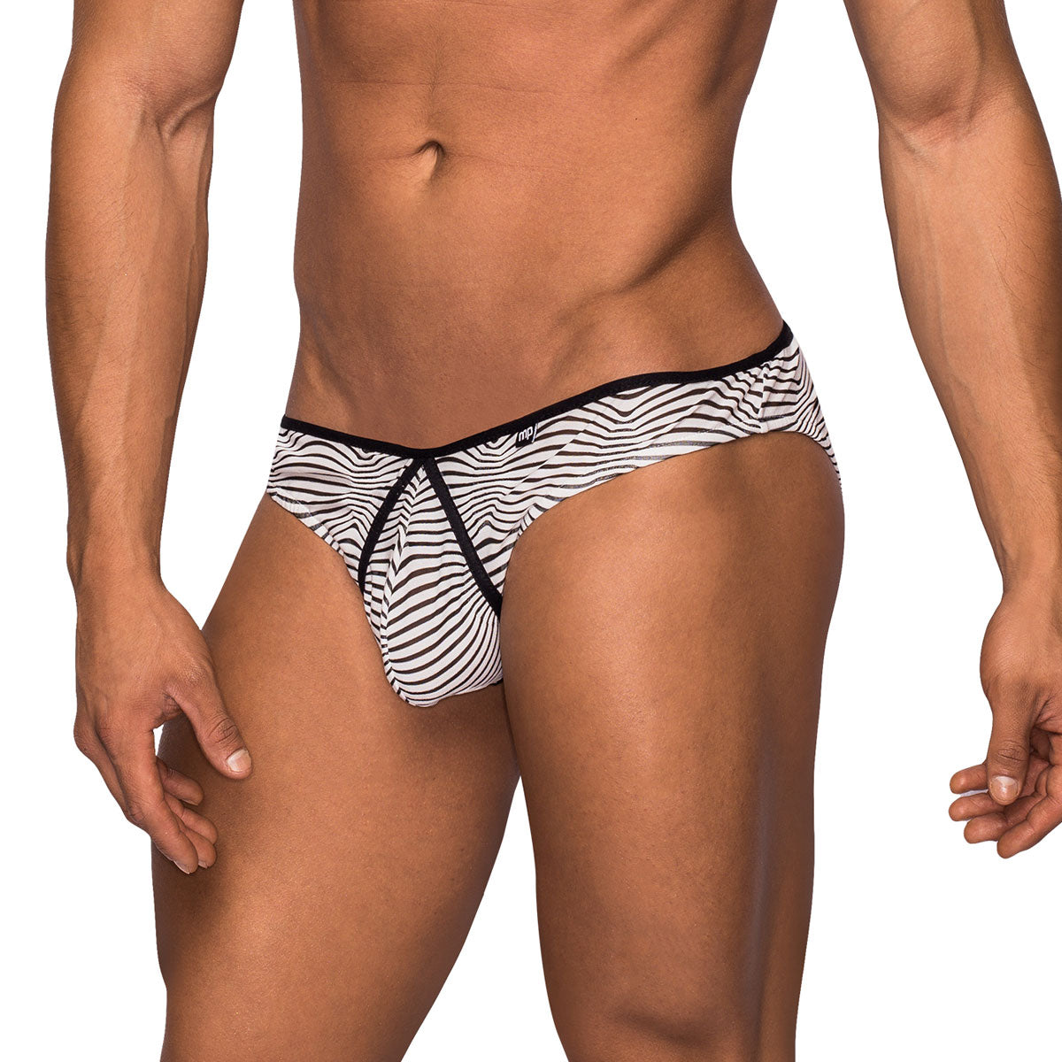 SALE - Male Power Zebra Inspired Bikini Brief Black and White