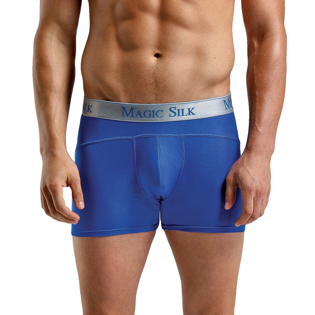 SALE - Mens Magic Silk 100% Silk Knit Boxer Shorts Blue
