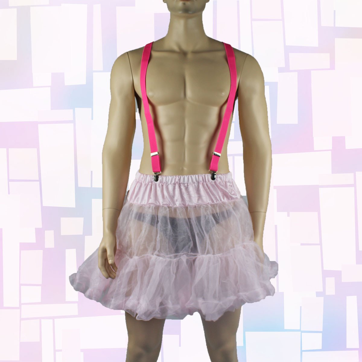 Mens and Ladies Frilled Mini Petticoat Skirt Pink