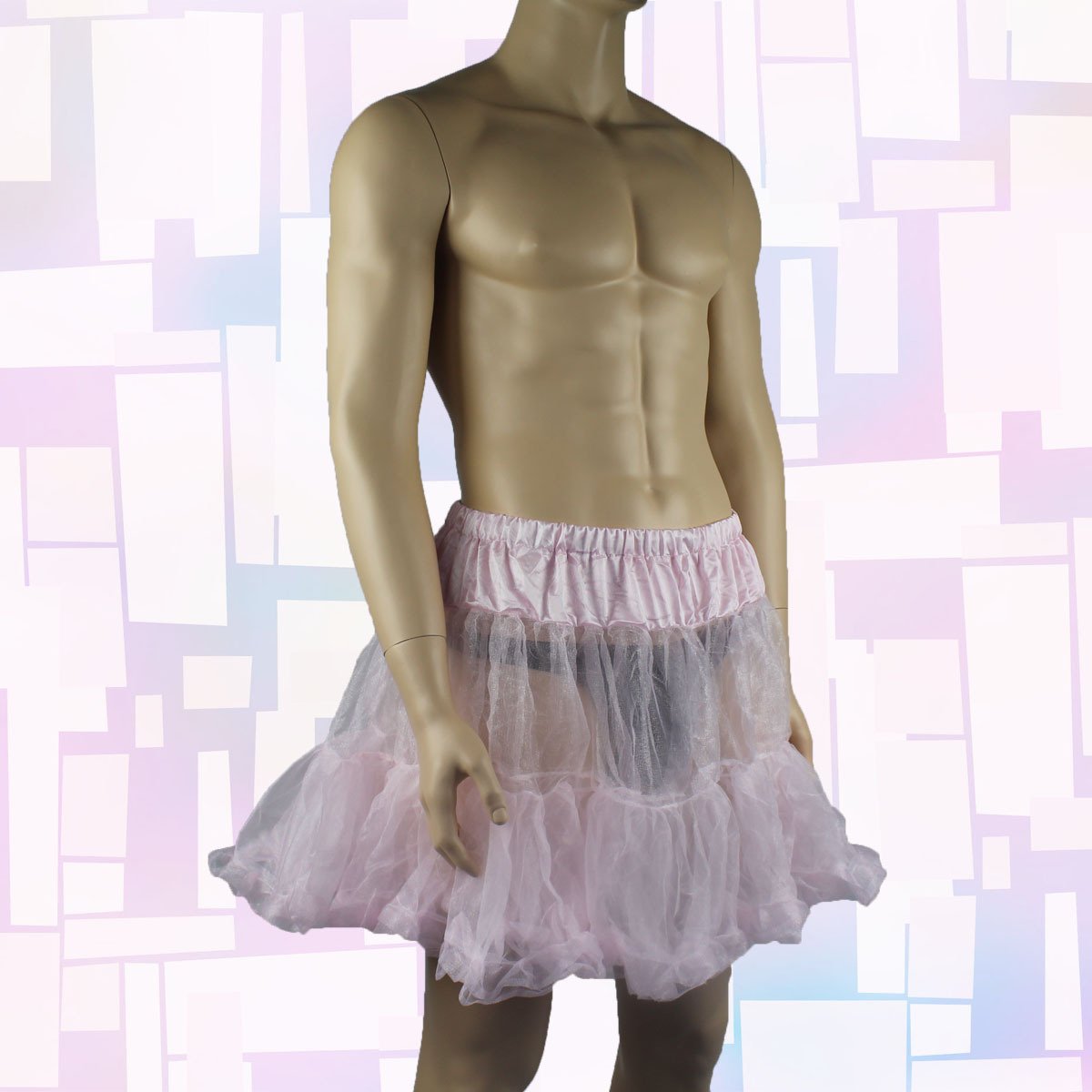Mens and Ladies Frilled Mini Petticoat Skirt Pink